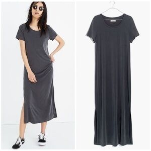 💋Madewell Sandwash dark metal maxi tee dress size XXS